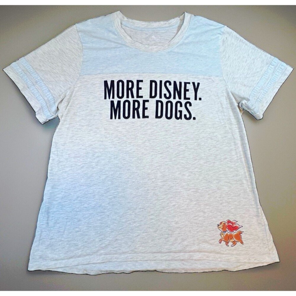 Disney Lady and the Tramp More Disney More Dogs T-Shirt Gray Adult Size 1X